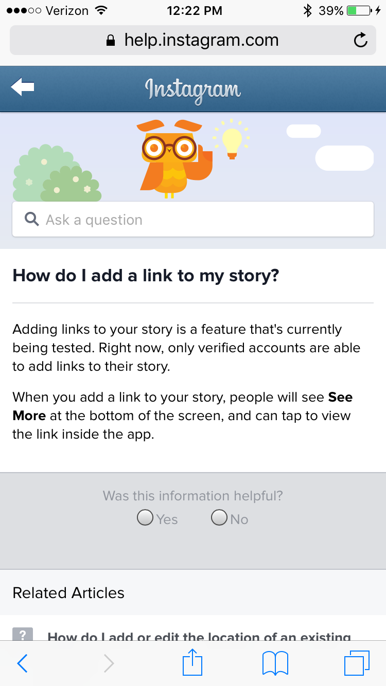 how do i add a website link to my instagram story